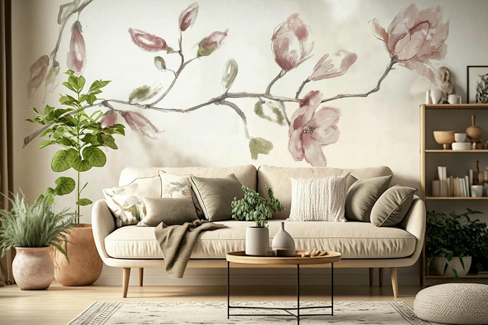Wyjątkowy projekt fototapety magnolii nada się świetnie dla każdego miłośnika kwiatów.